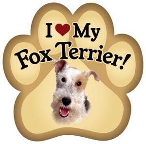 wire Fox Terrier Paw Magnet for Car or Fridge