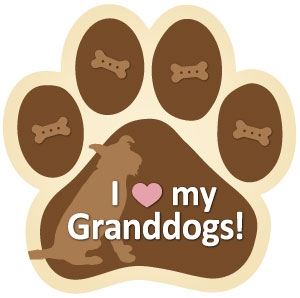 I Love My Granddogs Paw Magnet for Car or Fridge