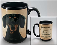 Dachshund Black Coastal Coffee Mug Cup www.SaltyPaws.com