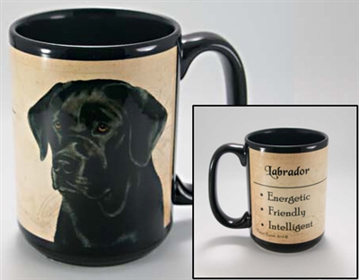 Labrador Retirever Black Coastal Coffee Mug Cup www.SaltyPaws.com