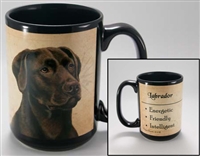 Labrador Retriever Chocolate Coastal Coffee Mug Cup www.SaltyPaws.com