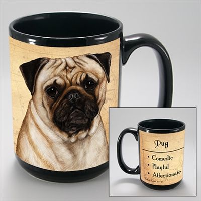 Fawn Pug Coastal Coffee Mug Cup www.SaltyPaws.com