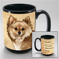 Chihuahua Long Haired Coastal Coffee Mug Cup www.SaltyPaws.com
