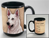 German Shepherd White Coastal Coffee Mug Cup www.SaltyPaws.com
