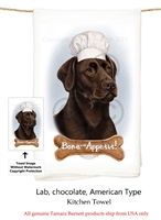Labrador Chocolate Flour Sack Kitchen Towel
