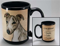 Greyhound Coastal Coffee Mug Cup www.SaltyPaws.com