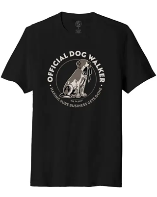 Official Dog Walker Tee Shirt www.SaltyPaws.com