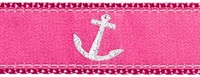 Anchor Pink Ribbon Dog Collar SaltyPaws.com