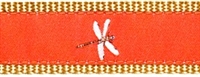 Dragonfly Orange Ribbon Dog Collar SaltyPaws.com