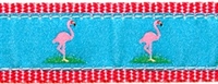 Flamingo Ribbon Dog Collar SaltyPaws.com