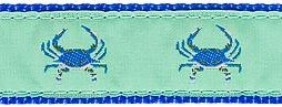 Green Crab Ribbon Dog Collar SaltyPaws.com