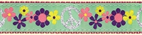 Peace Sign Flowers Ribbon Dog Collar SaltyPaws.com