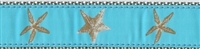 Starfish Aqua Ribbon Dog Collar SaltyPaws.com