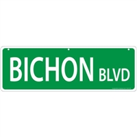 Bichon Frise Street Sign "Bichon Blvd"
