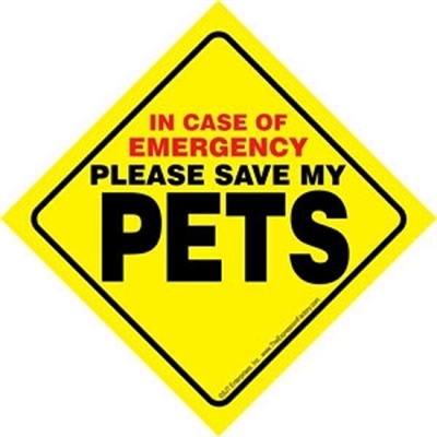 In Case of Emergency Please Save My "PETS" Window Sign SaltyPaws.com