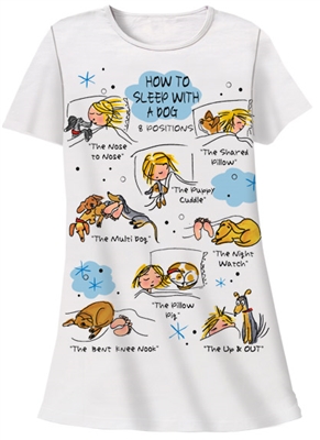 "How To Sleep With A Dog" Sleep Shirt at www.saltypaws.com
