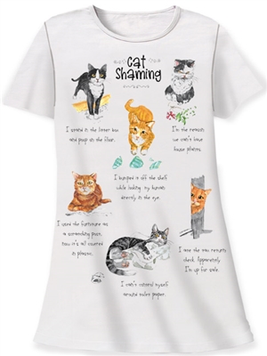 "Cat Shaming" Sleep Shirt at www.saltypaws.com