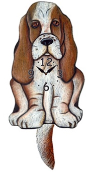 Basset Hound Wagging Tail Clock www.SaltyPaws.com