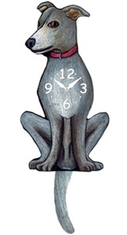 Greyhound Wagging Tail Clock www.SaltyPaws.com