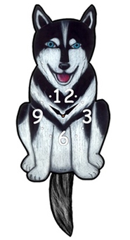 Husky Wagging Tail Clock www.SaltyPaws.com