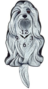 Maltese Wagging Tail Clock www.SaltyPaws.com