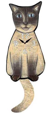 Siamese Cat Wagging Tail Clock www.SaltyPaws.com