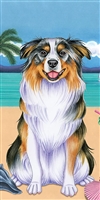 Australian Shepherd Aussie Dog Beach Towel www.SaltyPaws.com