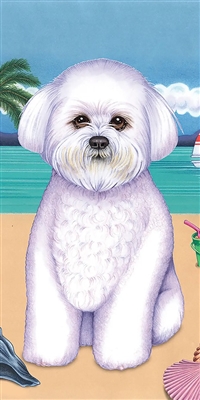 Bichon Frise Dog Beach Towel www.SaltyPaws.com