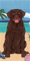 Chocolate Lab Dog Beach Towel www.SaltyPaws.com