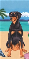 Doberman Pinscher Dog Beach Towel www.SaltyPaws.com