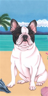 French Bulldog Beach Towel www.SaltyPaws.com