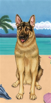 German Shepherd Dog Beach Towel www.SaltyPaws.com