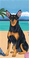 Min Pin Dog Beach Towel www.SaltyPaws.com