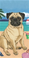 Pug Fawn Dog Beach Towel www.SaltyPaws.com
