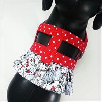 Harness Red Dot Dogs Dress Easy On SaltyPaws.com