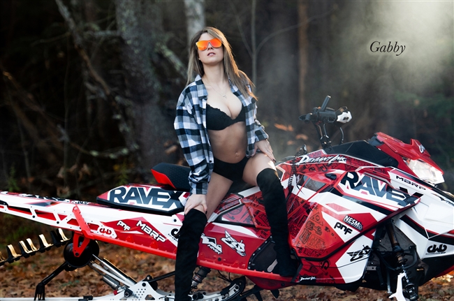 Gabby Fall Snowmobile Poster