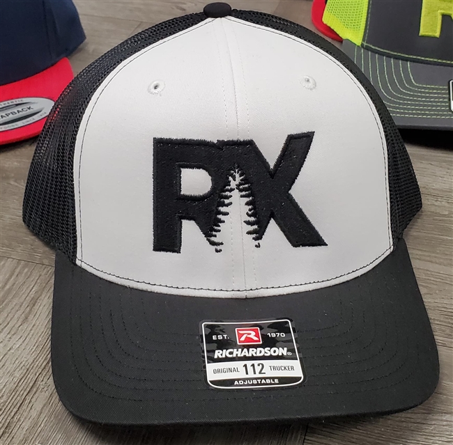 Rave X  Black and White Trucker