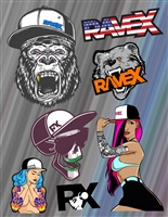 Rave X peel and stick Sticker Pack 2