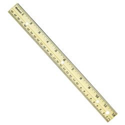 12&quot; 4-Hole Wood Ruler with Metal Edge, ACM10702