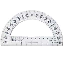 Protractor 6&quot;  Inch 180 Degree Clear, ACM11200
