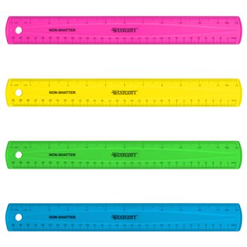 12&quot; Shatterproof Ruler Asst Colors, ACM14381