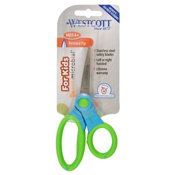 Microban 5 Inch Pointed Ultra Soft Handle Scissor, ACM14597