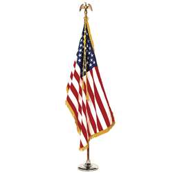 Complete Mounted Us Flag Set 3X5 8 Ft Pole By Annin