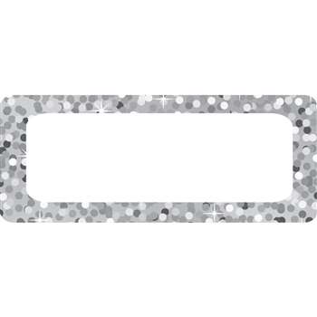 Die Cut Magnets Silver Sparkle Name Plates, ASH10083