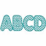 Shop Turquoise Chevron 2-3/4 In Designer Magnetic Letters - Ash10169 By Ashley Productions