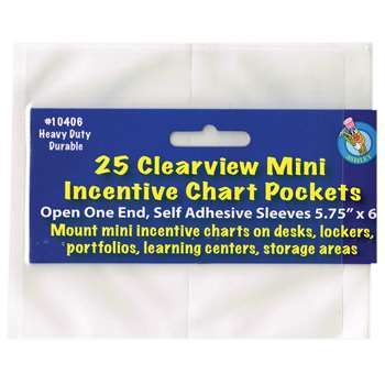 Clear View Self-Adhesive 25/Pk Pocket Mini Incentive Chart (5 3/4" X 6") By Ashley Productions
