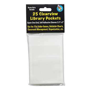 Shop Clear View Self Adhesive Pockets Library Pocket 3 1/2 X 5 - Ash10408 By Ashley Productions