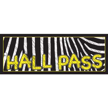 Hall Pass 9X35 Zebra 2 Sided Laminated, ASH10643