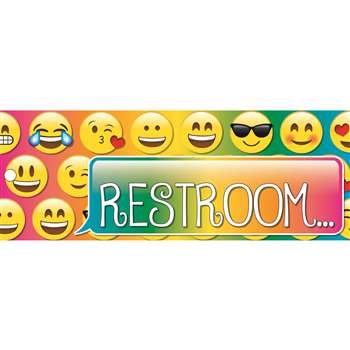 Laminated Emoji Restroom Pass, ASH10664