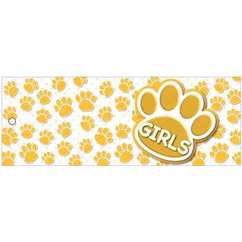 Girls Pass 9X35 Gold Paws 2 Sided Laminated, ASH10732